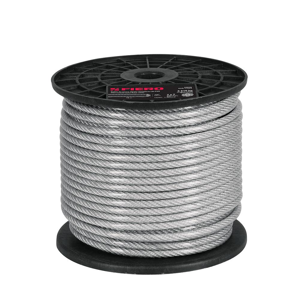 METRO DE CABLE RIGIDO 1/16 ACERO 7X7 RECUBIERTO PVC FIERO