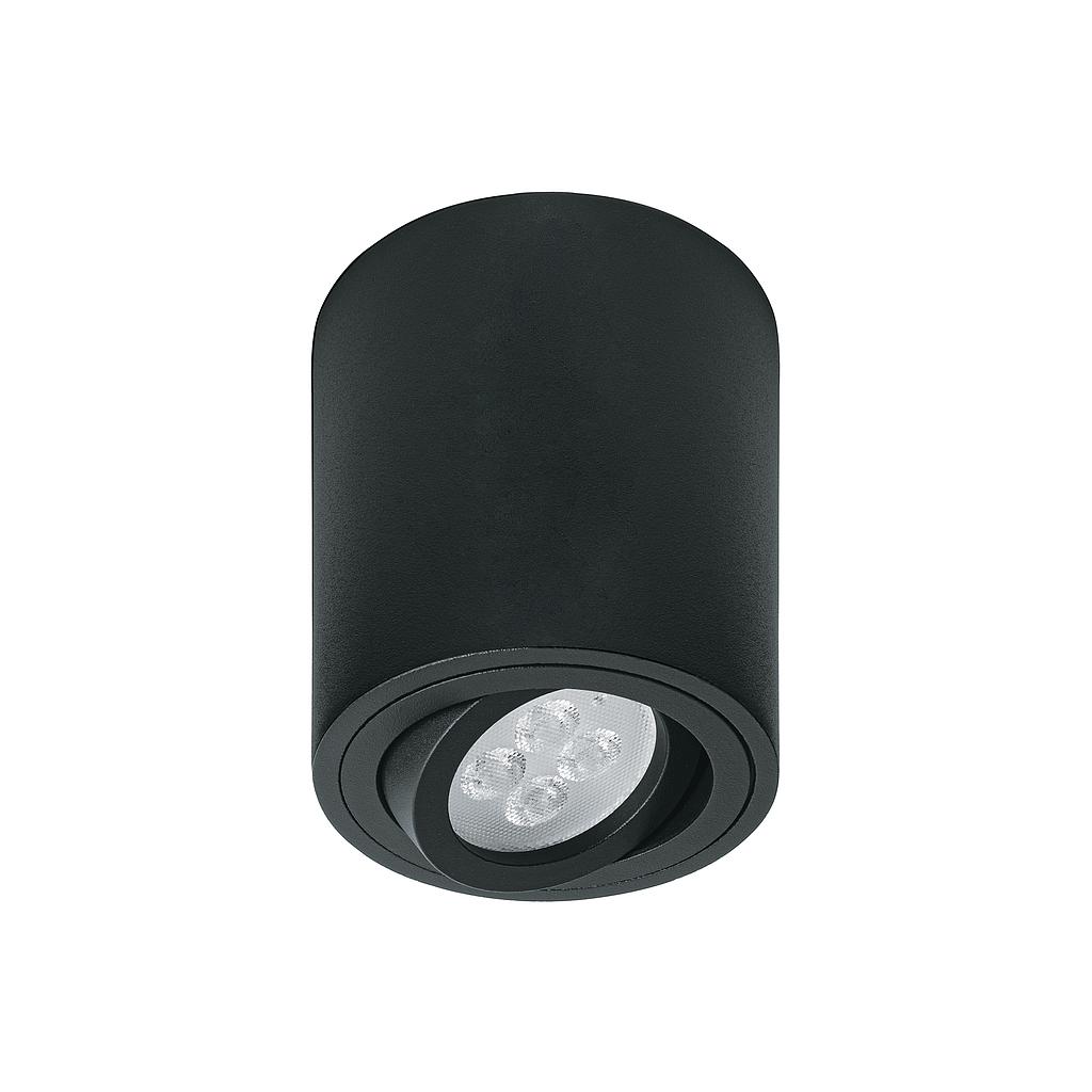 LUMINARIO DE SOBREPONER CON SPOT DIRIGIBLE REDONDO NEGRO VOLTECK