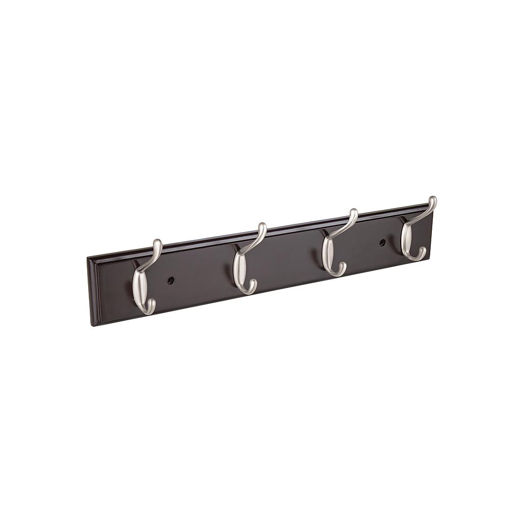 PERCHERO PARA PARED CON 4 GANCHOS DE 10 cm SATINADO HERMEX