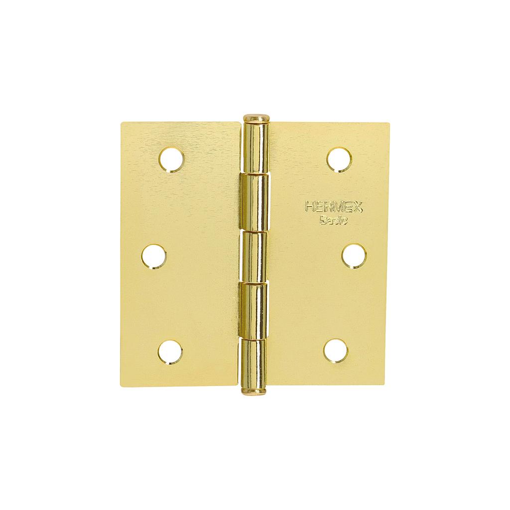 BISAGRA CUADRADA 2-1/2' ACERO LATONADO  CABEZA PLANA  BASIC