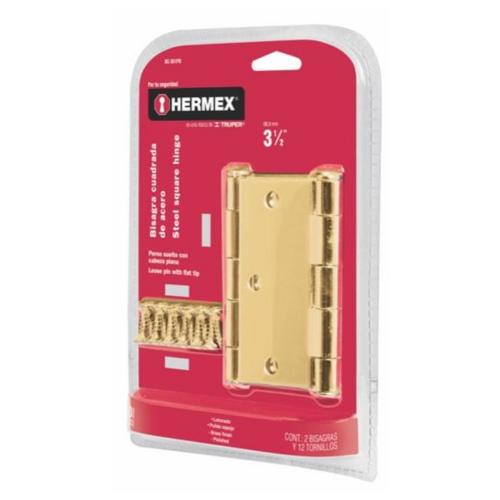 BOLSA CON 2 BISAGRAS CUADRADAS DE 3" LATONADO BASIC HERMEX