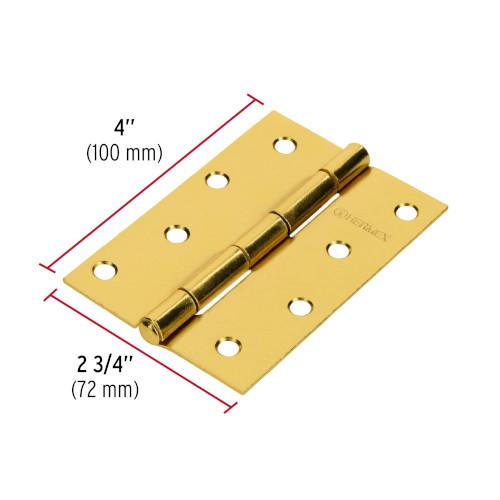 BISAGRA RECTANGULAR 4 ACERO LATONADO HERMEX