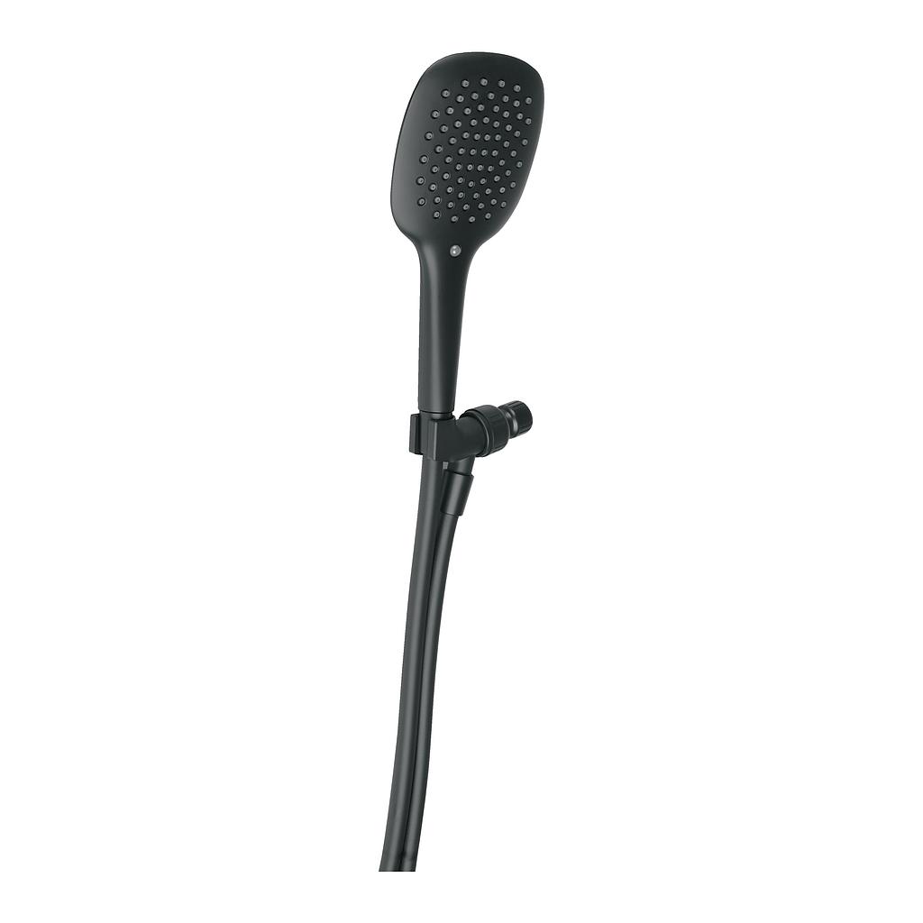 REGADERA DE TELEFONO CON SOPORTE NEGRO FOSET RIVIERA