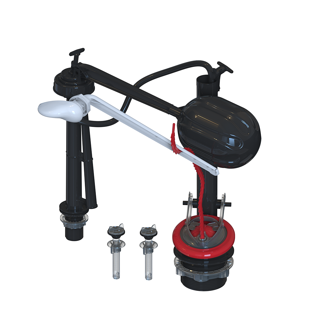 JUEGO DE HERRAJES MAXTOR COLOR NEGRO CON VALVULA DE ADMISION DE 8.5" Y VALVULA DE DESCARGA DE 2" FLEXIAMTIC