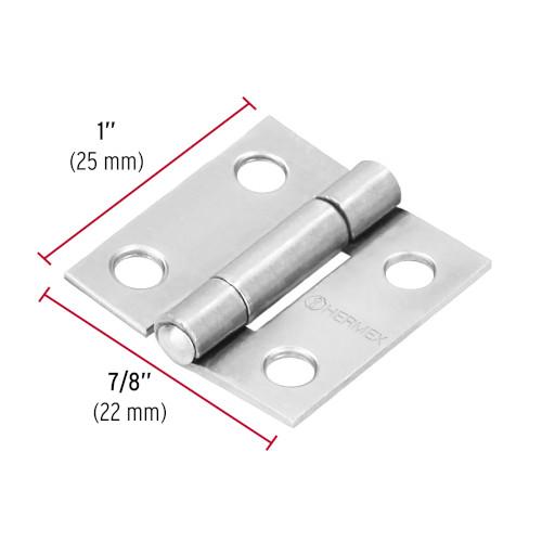 BISAGRA RECTANGULAR 1 ACERO PULIDO HERMEX