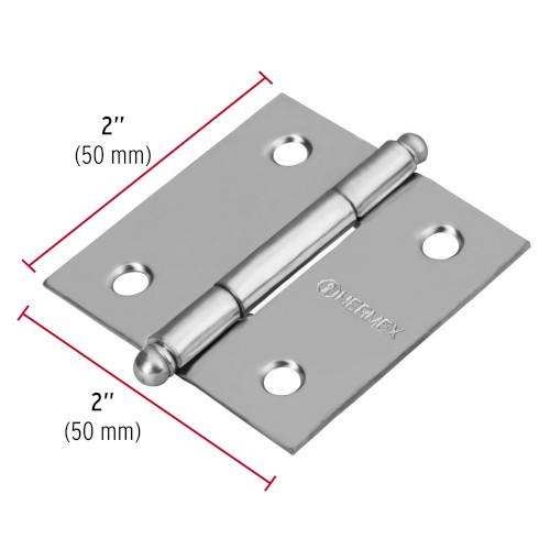 BISAGRA CUADRADA DE 2" SATINADO CABEZA REDONDA HERMEX