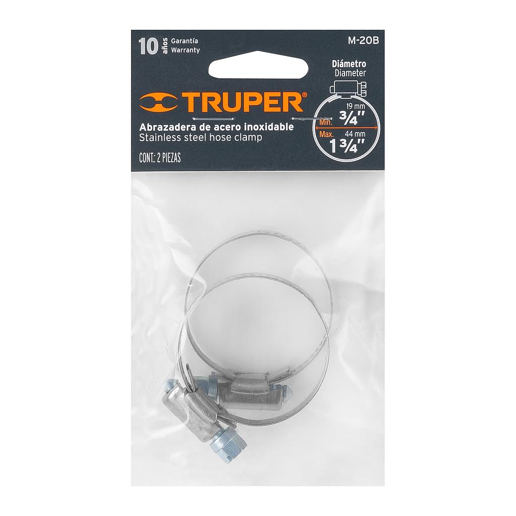 BLISTER 2 PZA ABRAZADERA INOX 3/4-13/4
