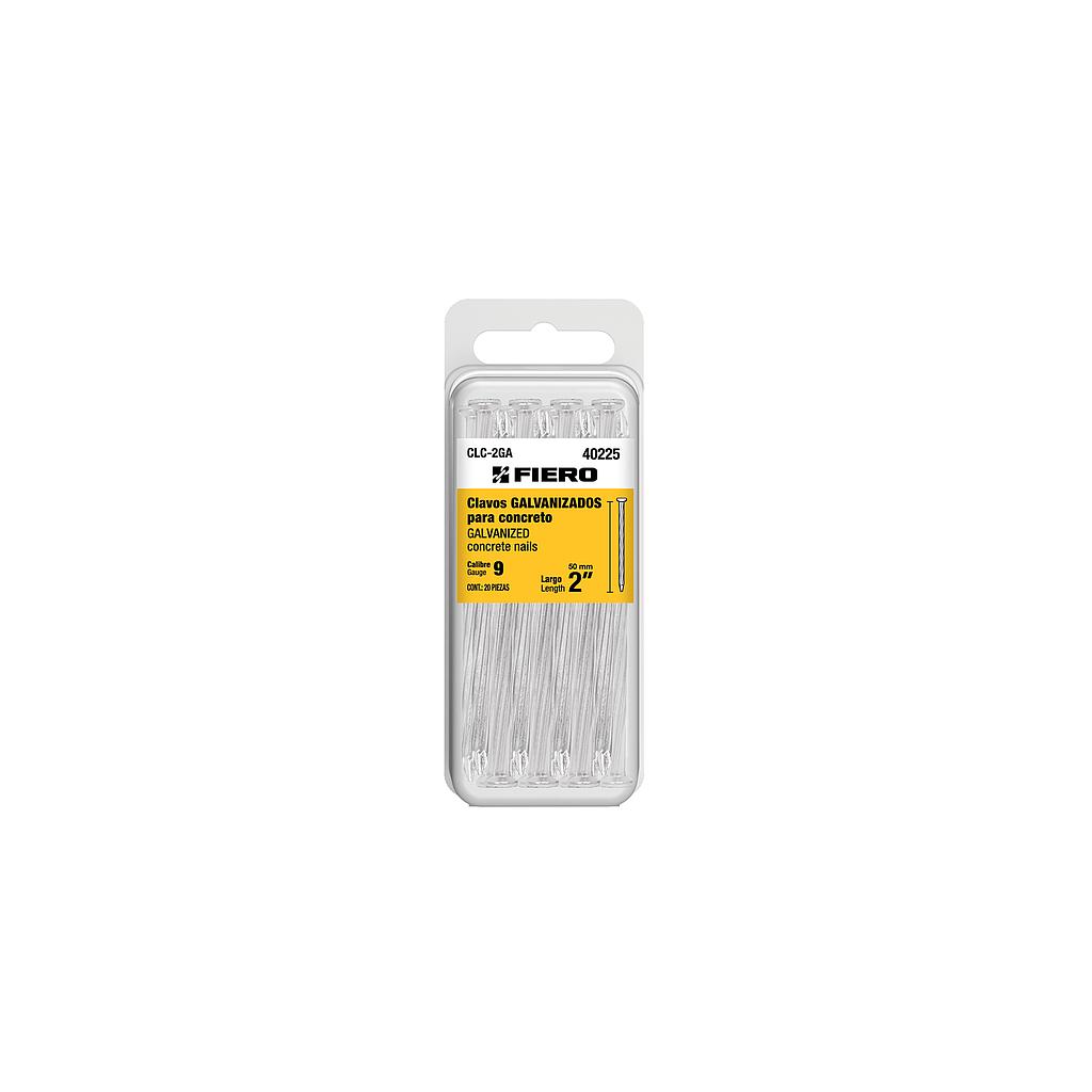 BLISTER CON 20 CLAVOS GALVANIZADOS PARA CONCRETO DE 2" FIERO
