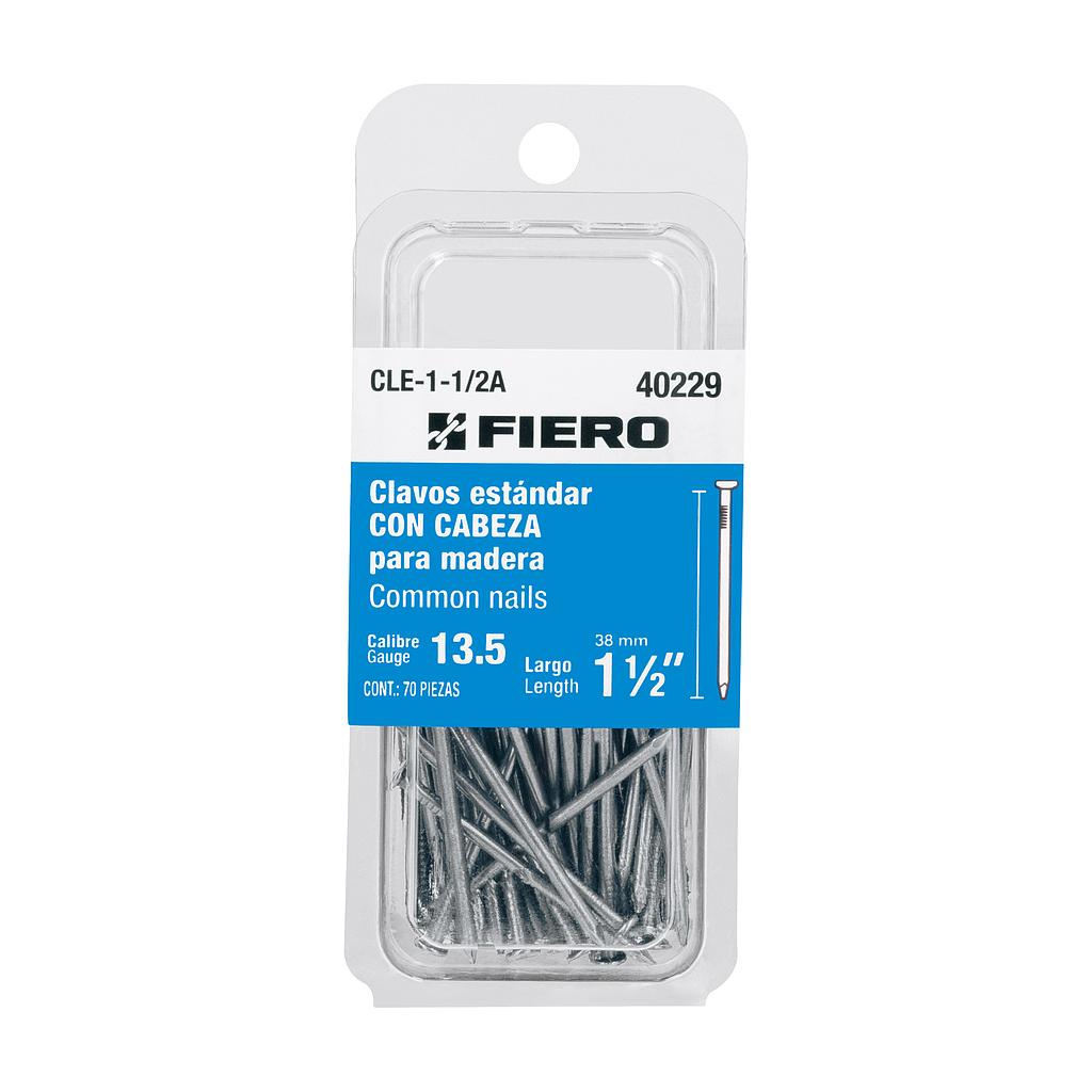 BLISTER CON 70 CLAVOS ESTANDAR DE 1-1/2" CON CABEZA FIERO
