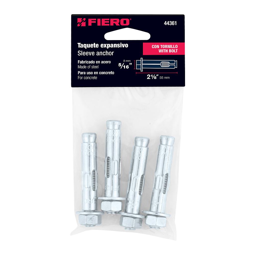 BOLSA CON 4 TAQUETES EXPANSIVOS DE 5/16" CON TORNILLO FIERO