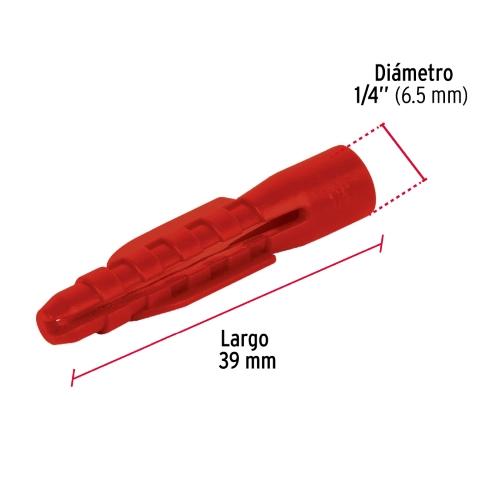 BOLSA CON 50 TAQUETES DE PLASTICO 1/4 Plg. FIERO