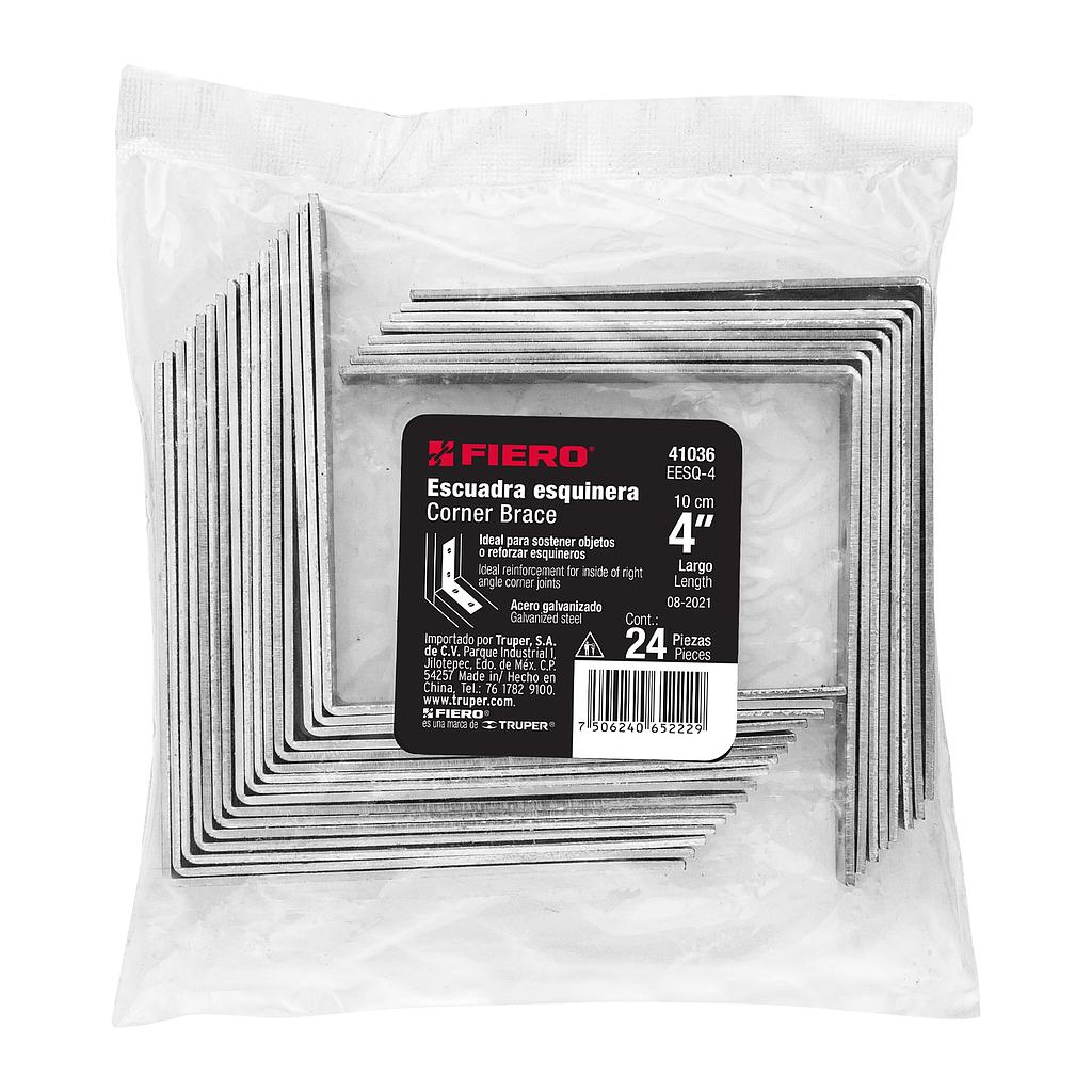 BOLSA CON 24 ESCUADRAS ESQUINERAS DE 4" X 4" FIERO