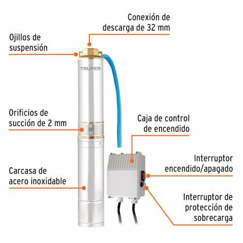 BOMBA SUMERGIBL P/POZO TIPO BALA 1/2HP no causa iva