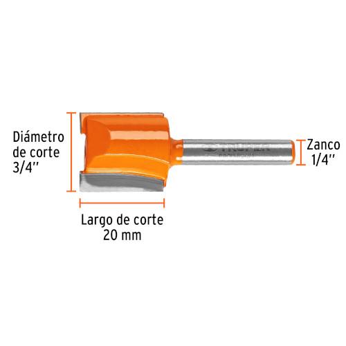BROCA P/ROUTER RECTA 2 FILOS 3/4 TRUPER