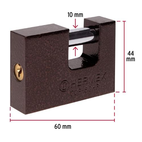 CANDADO ANTIPALANCA 60 MM CUERPO DE HIERRO HERMEX BASIC