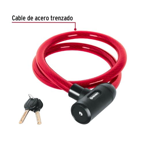 CANDADO DE CABLE CON LLAVE DE 20 mm X 1.20 m HERMEX