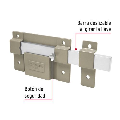 CERRADURA DE BARRA FIJA CILINDRO EXTERIOR HERMEX