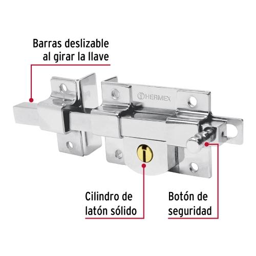 CERRADURA DE BARRA LIBRE IZQUIERDA HERMEX