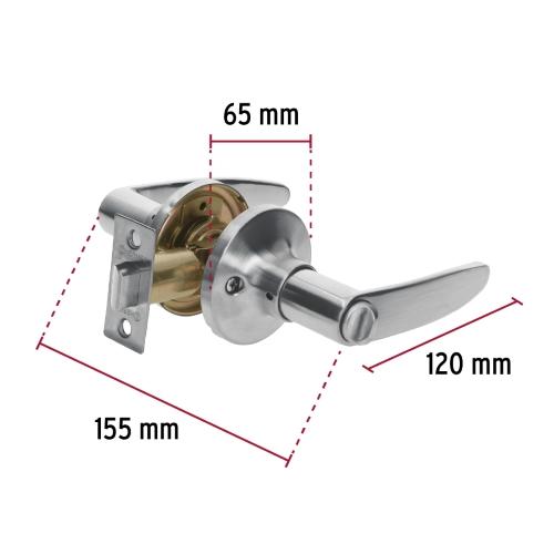 CERRADURA MANIJA "TURIN" PARA BAÑO CROMO MATE CIL LATON HERMEX