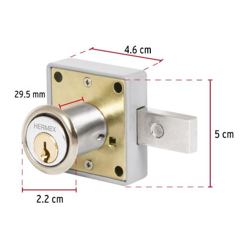 CERRADURA PARA MUEBLE MODELO 26 CROMO HERMEX