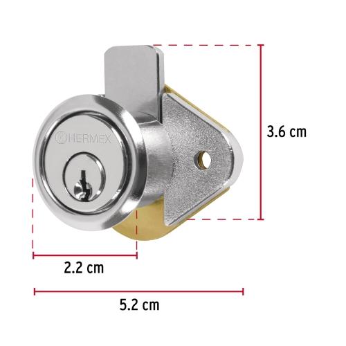 CERRADURA PARA MUEBLE MODELO 21 CROMO HERMEX