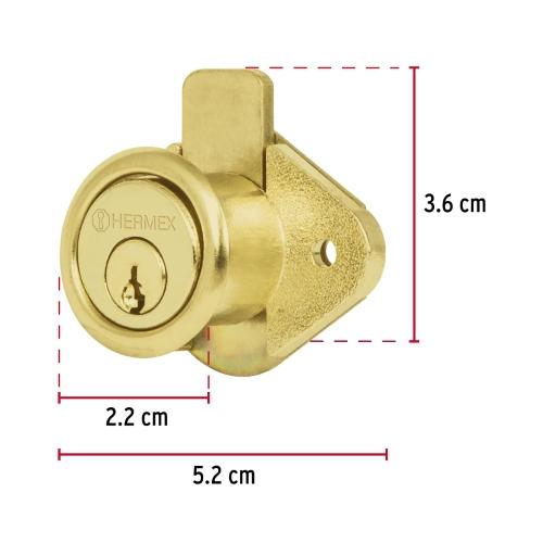CERRADURA PARA MUEBLE MODELO 21 LATON HERMEX