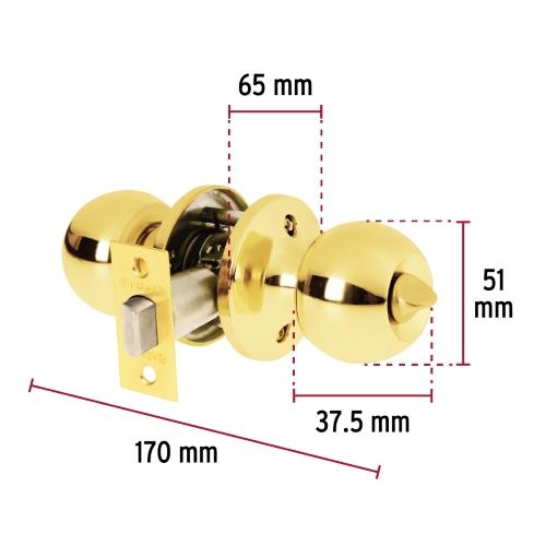 CERRADURA TIPO ESFERA TUBULAR BAÑO BRILLANTE BASIC