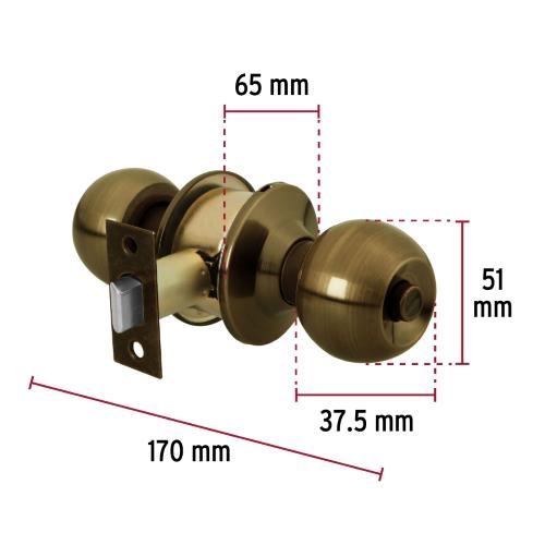 CERRADURA TIPO ESFERA CILINDRICO BAÑO ANTIGUO BASIC
