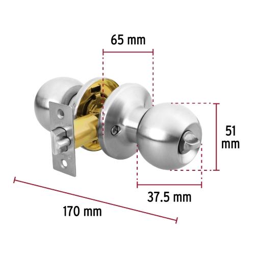 CERRADURA TIPO ESFERA TUBULAR RECAMARA CROMO BASIC