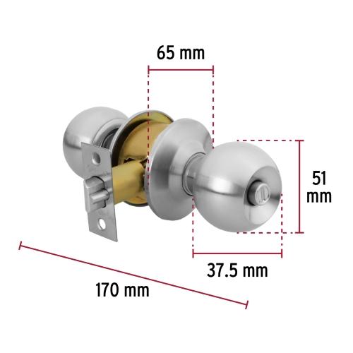 CERRADURA TIPO ESFERA CILINDRICO RECAMARA CROMO BASIC