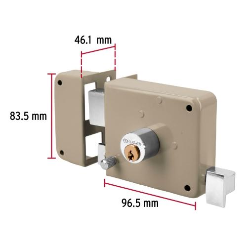 CERRADURA SOBREPONER IZQ CLSICA LLAVE TRADICIONAL CAJA