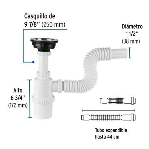 CESPOL DE BOTE CON CONTRACANASTA DE ACERO INOXIDABLE FOSET