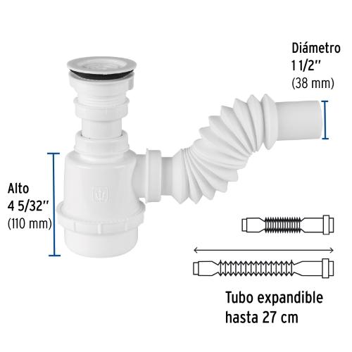 CESPOL FLEXIBLE PARA FREGADERO 11/2PVC CON TRAMPA FOSET