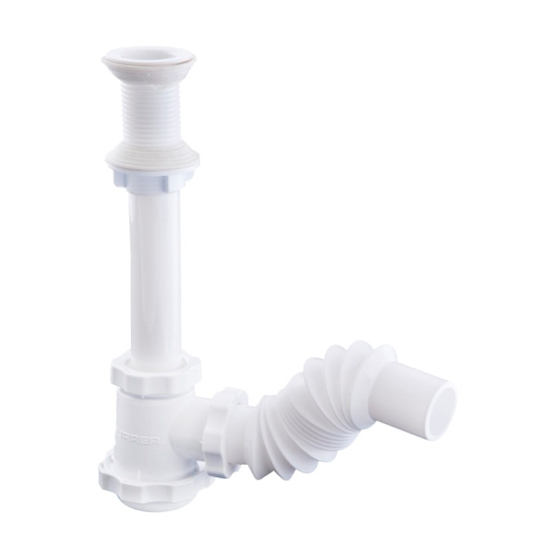 CESPOL FLEXIBLE DE PVC CON BOTE CHICO SIN CUBIERTA PARA LAVABO URREA