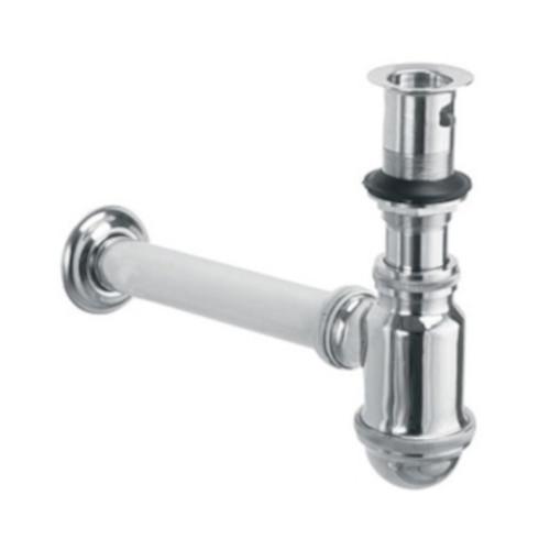 CESPOL LAVABO LATON CON TUBO CROMA F-206L