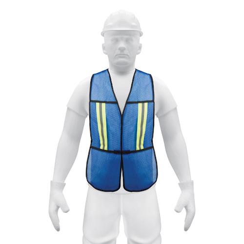 CHALECO DE SEGURIDAD CON CINTAS REFLEJANTES  AZUL  PRETUL