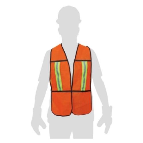 CHALECO DE SEGURIDAD CON CINTAS REFLEJANTES  NARANJA  PRETUL