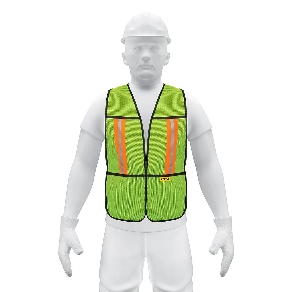 CHALECO DE SEGURIDAD CON CINTAS REFLEJANTES  AMARILLO PRETUL