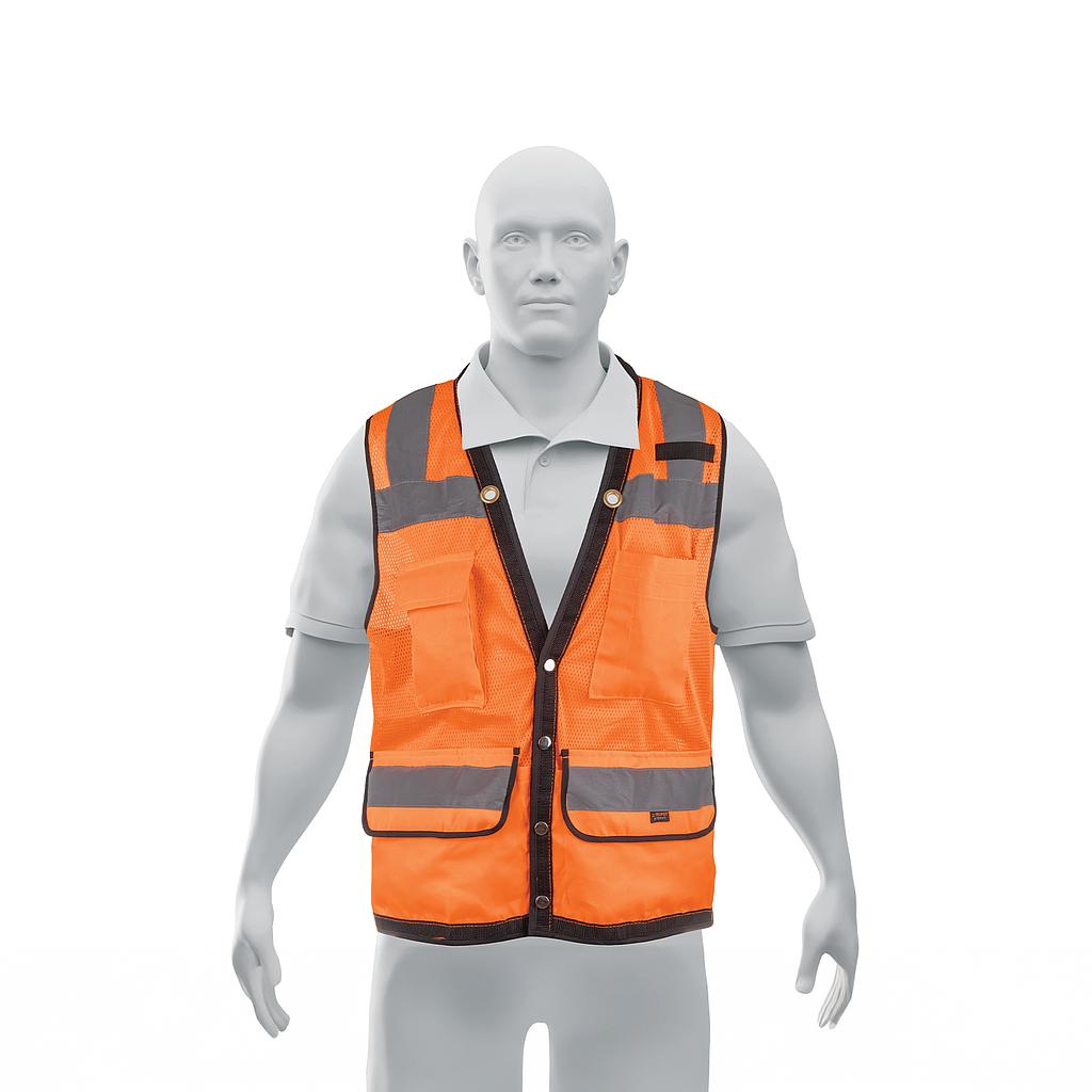 CHALECO SEGURIDAD REFORZADO NARANJA CON BOLSAS G EXPERT
