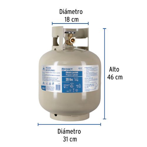 CILINDRO PORTATIL PARA GAS LP 9 KG FOSET