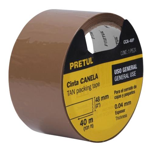 CINTA CANELA ADHES ACRILICO 40MT PRETUL