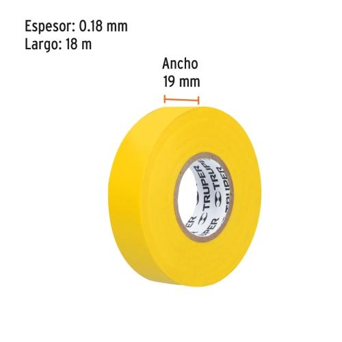 CINTA DE AISLAR AMARILLA 19MMX18MT TRUPE