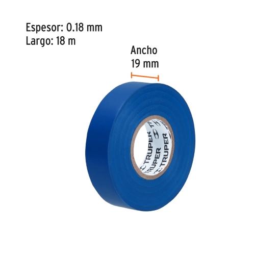 CINTA DE AISLAR AZUL 19MMX18MT TRUPER