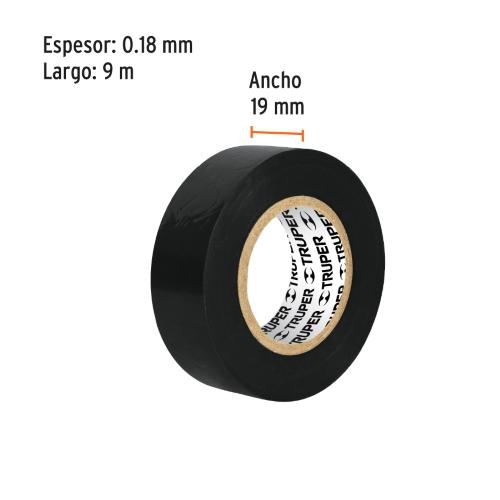 CINTA DE AISLAR NEGRA 19MMX9MT TRUPER