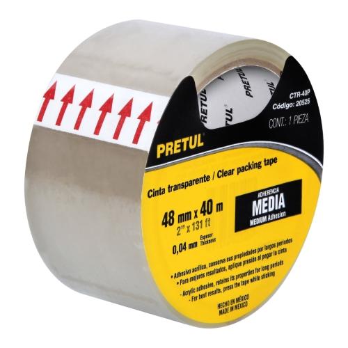 CINTA DE EMPAQUE 48 mm X 40 m TRANSPARENTE  PRETUL