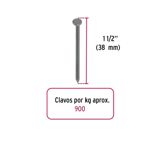 CLAVO ESTANDAR CON CABEZA 11/2 BOLSA 1KG FIERO