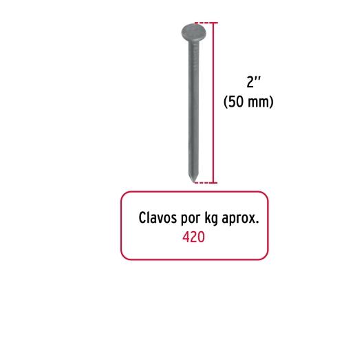 CLAVO ESTANDAR CON CABEZA 2 BOLSA 1KG FIERO