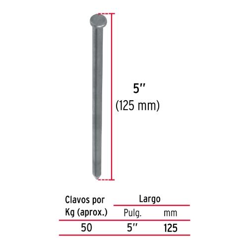 CLAVO ESTANDAR CON CABEZA 5 BOLSA 1KG FIERO