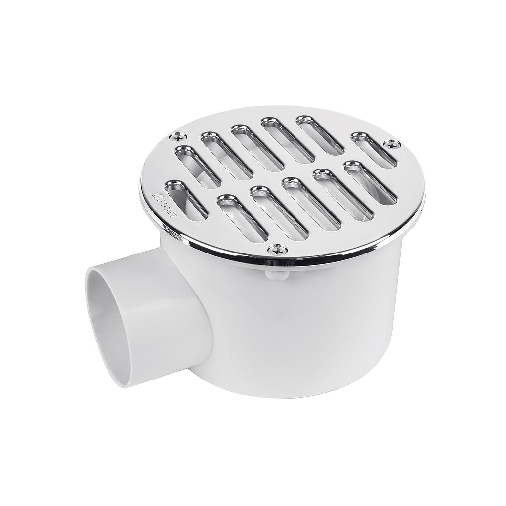 COLADERA DE 5" SALIDA LATERAL REJILLA CROMADA PARA 3 TORNILLOS FOSET