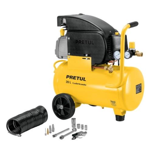 KIT COMPRESOR LUB  20 L 116 psi  2-1/2 hp  127 V  MANGUERA Y ACCESORIOS PRETUL
